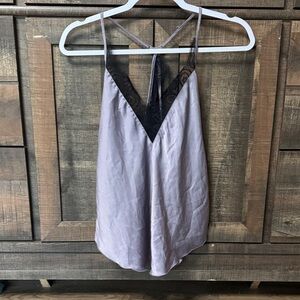 Free People Lilac and Black Lace Camisole